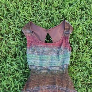 Asymmetrical Open Back Colorful Dress